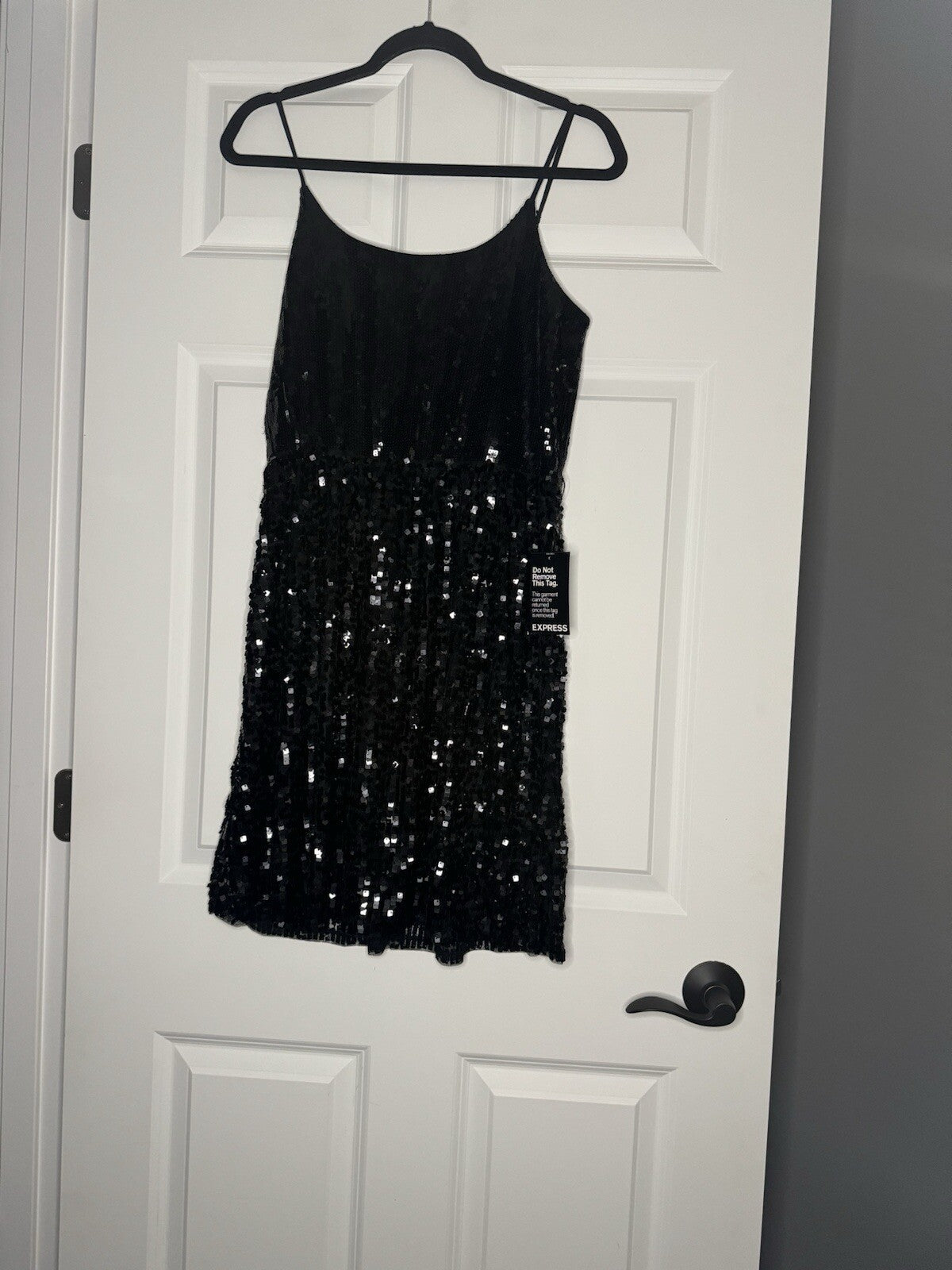 Express Sleeveless Dress Black All Sequins Nwt Msrp 108￼