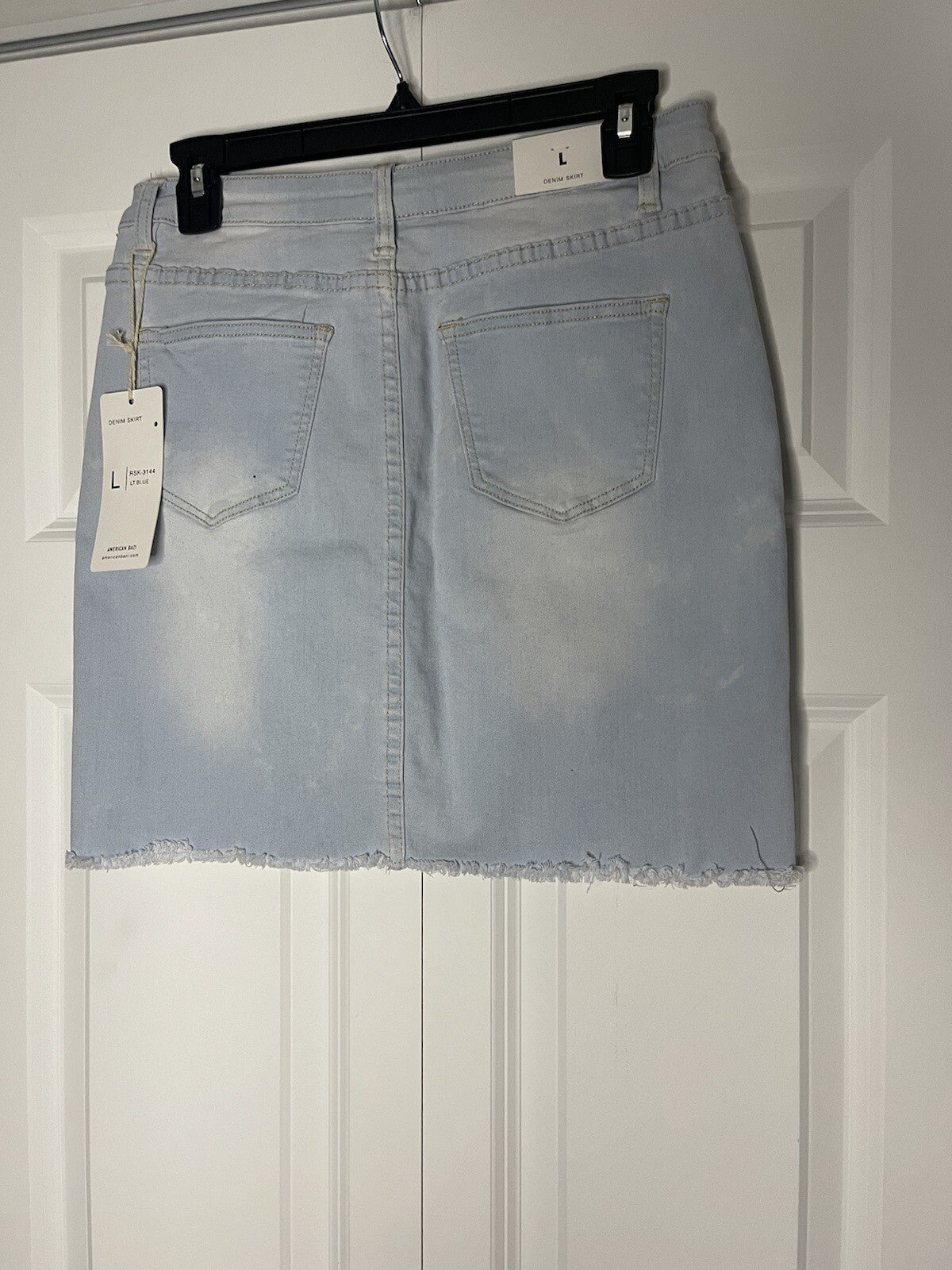 American Bazi jean skirt large light wash Blue And White NWT