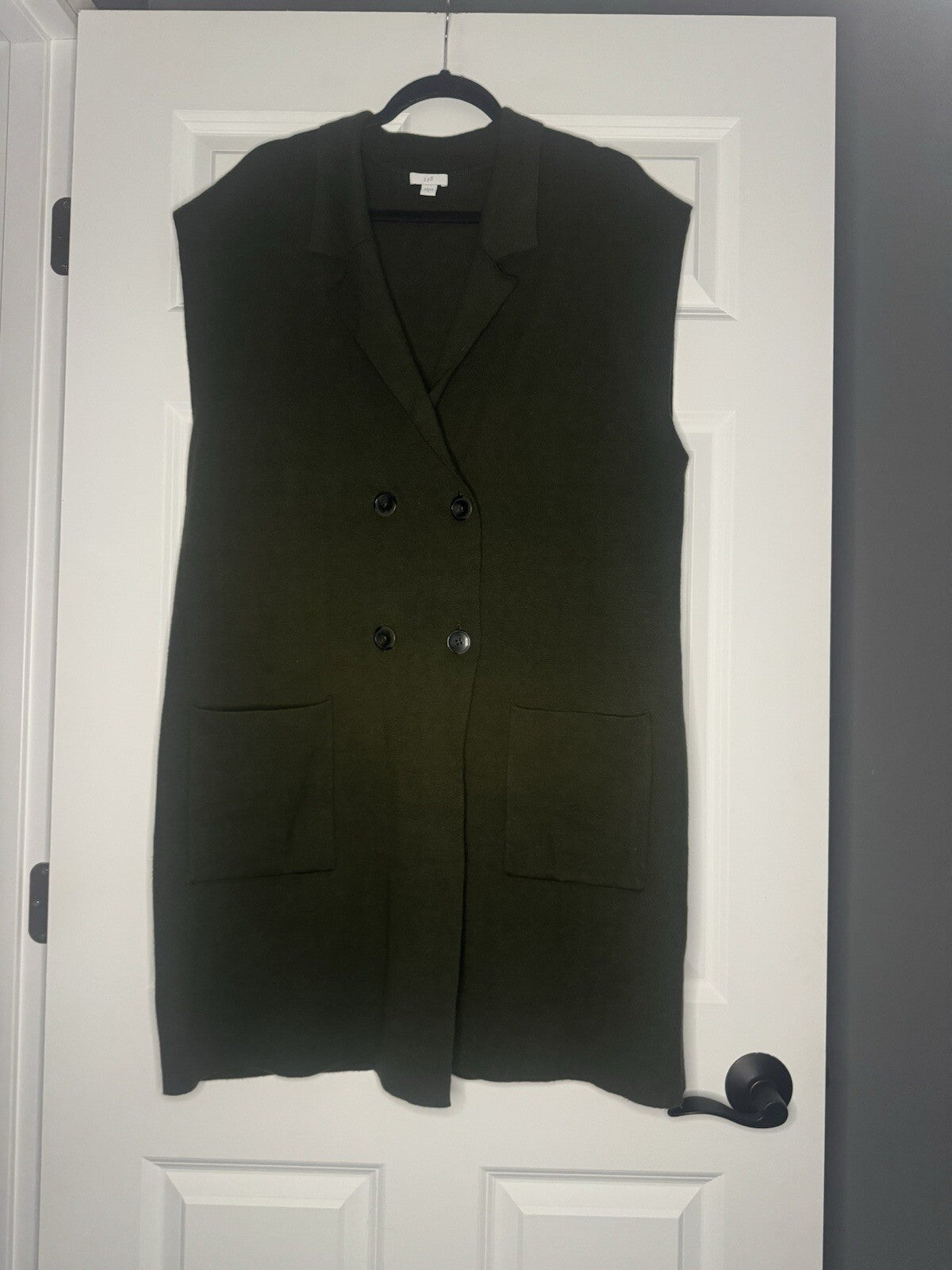 J Jill Sleeveless Long Cardigan Green Large 