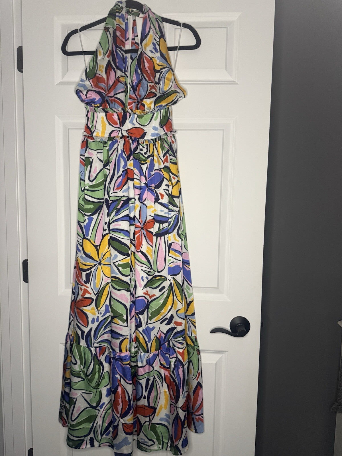 Sugar Lips Halter Dress Small White W Multicolor Floral Nwt Msrp 98