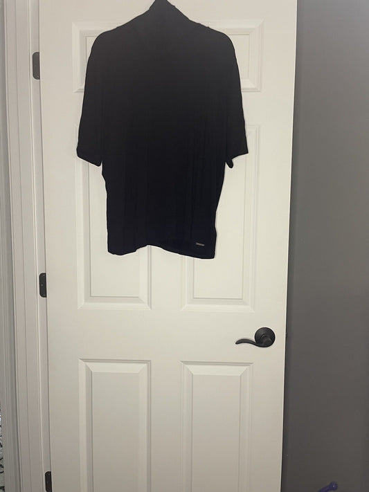 Michael Kors Short Sleeve Turtleneck Blouse Black Size 3x New With Tags 