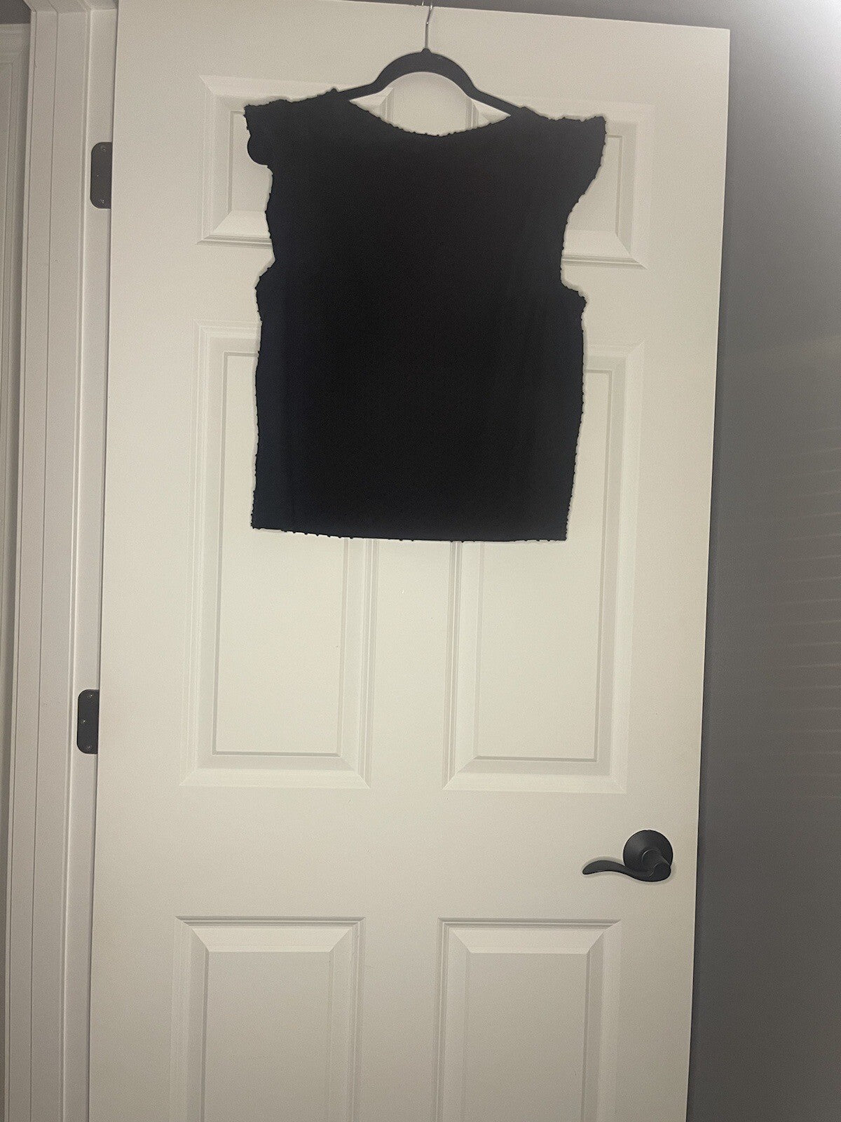 J Crew Short Sleeve Blouse Black W Polka Dot Balls Large