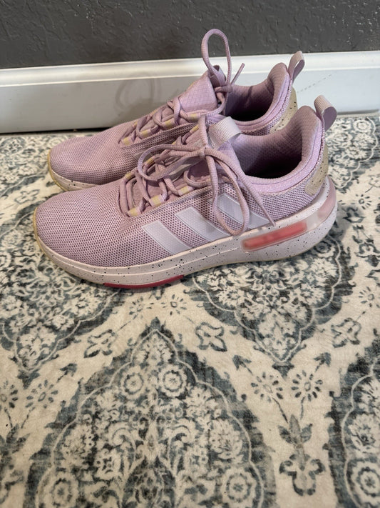 Adidas Womens Cloudfoam Sneakers Size 8.5 Lilac Coral White Excellent Condition