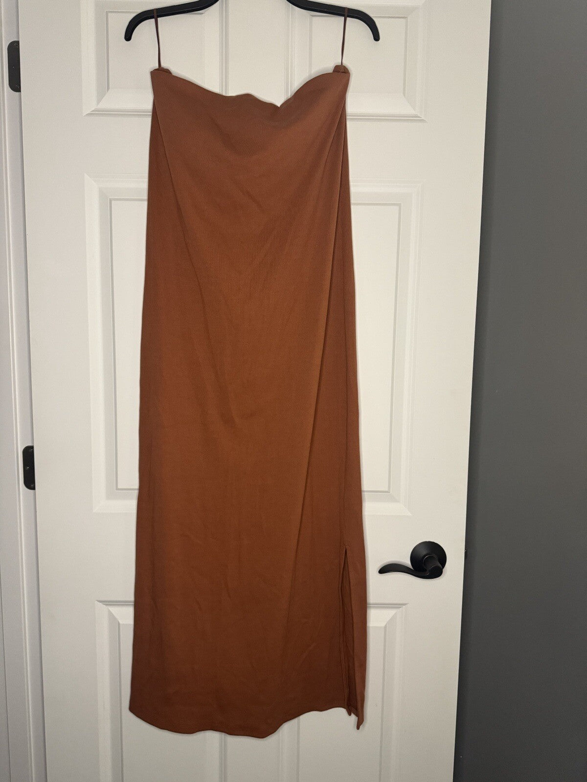 Old Navy Tube Top Dress Xl Tall Rust Ribbed Slit In Side 