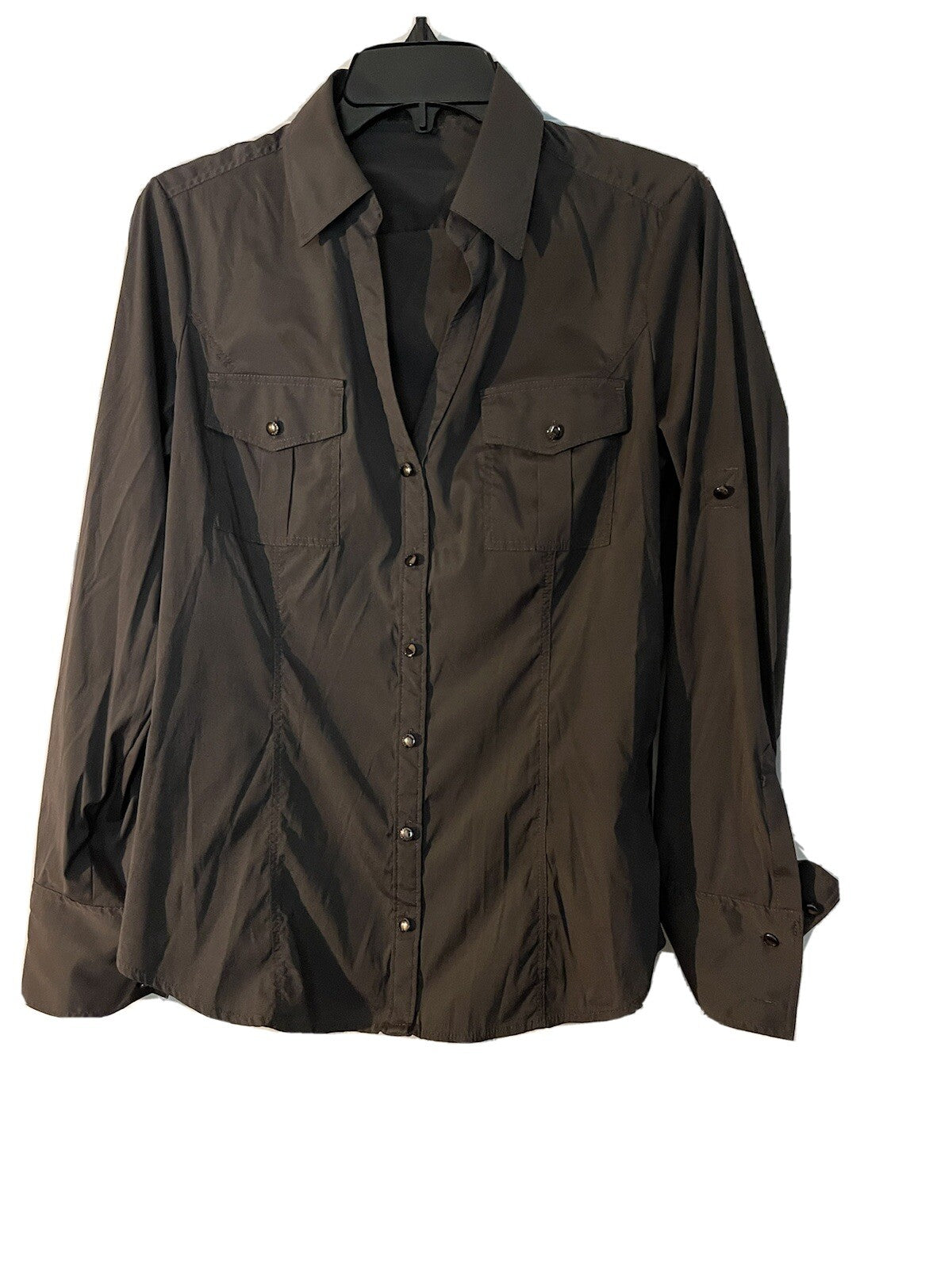 Express gray button up size medium zipper on side