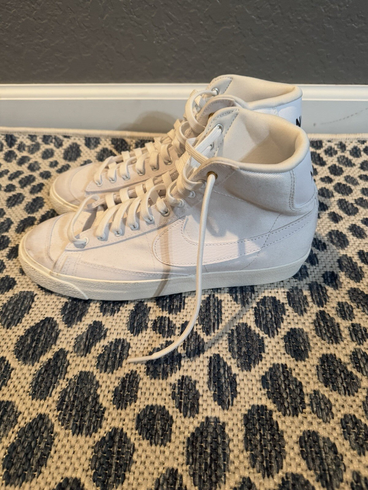 Nike High Top Sneaker White 10 Some Markings That May Come Out In Wash