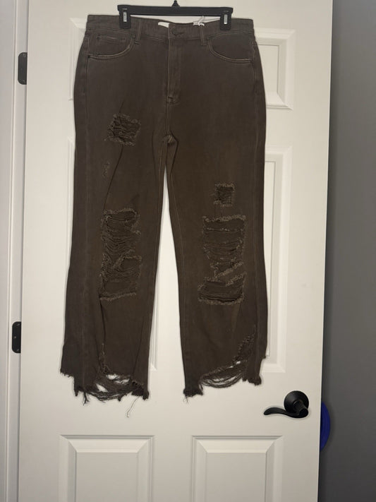 Petra 153 13/30 Jeans Brown Distressed Style P5558VXF-BR Nwt