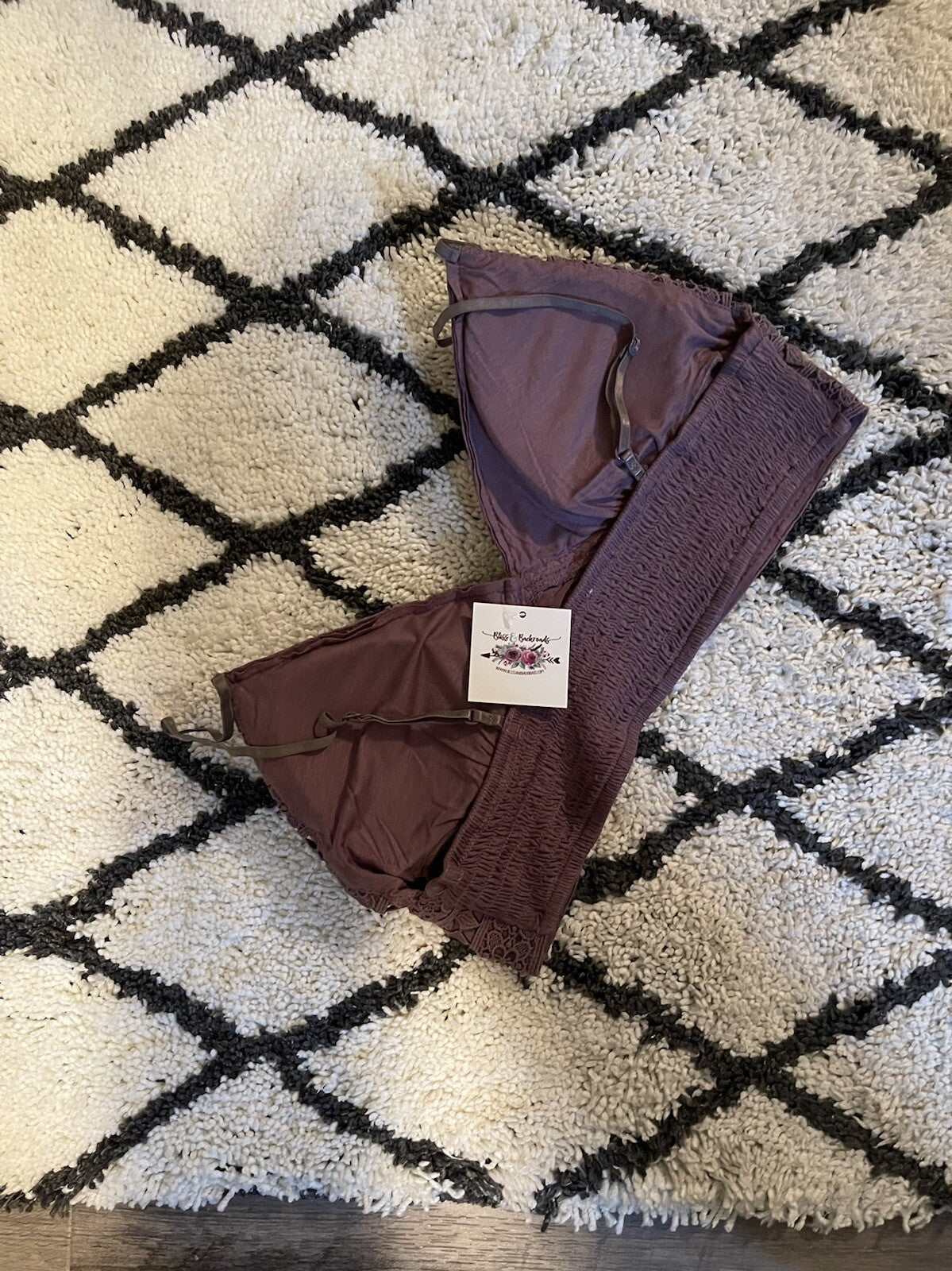 Listicle hadley crochet lace bralette medium purple NWT