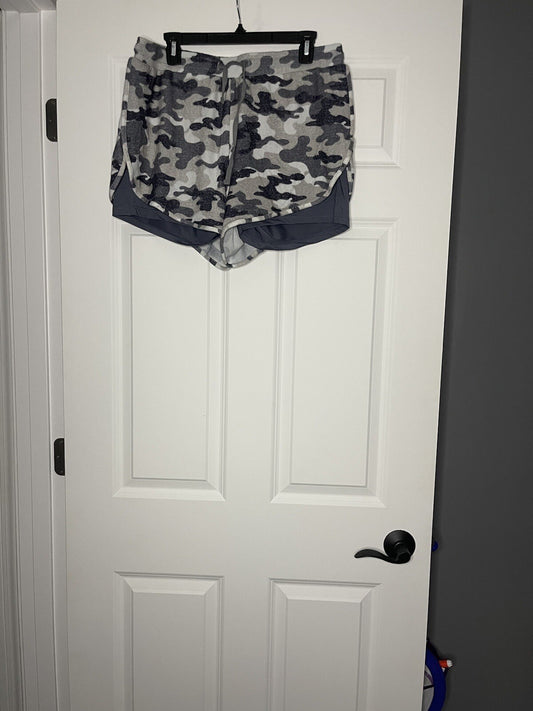 Zyia camo lounge shorts w liner 2xl gray/black 
