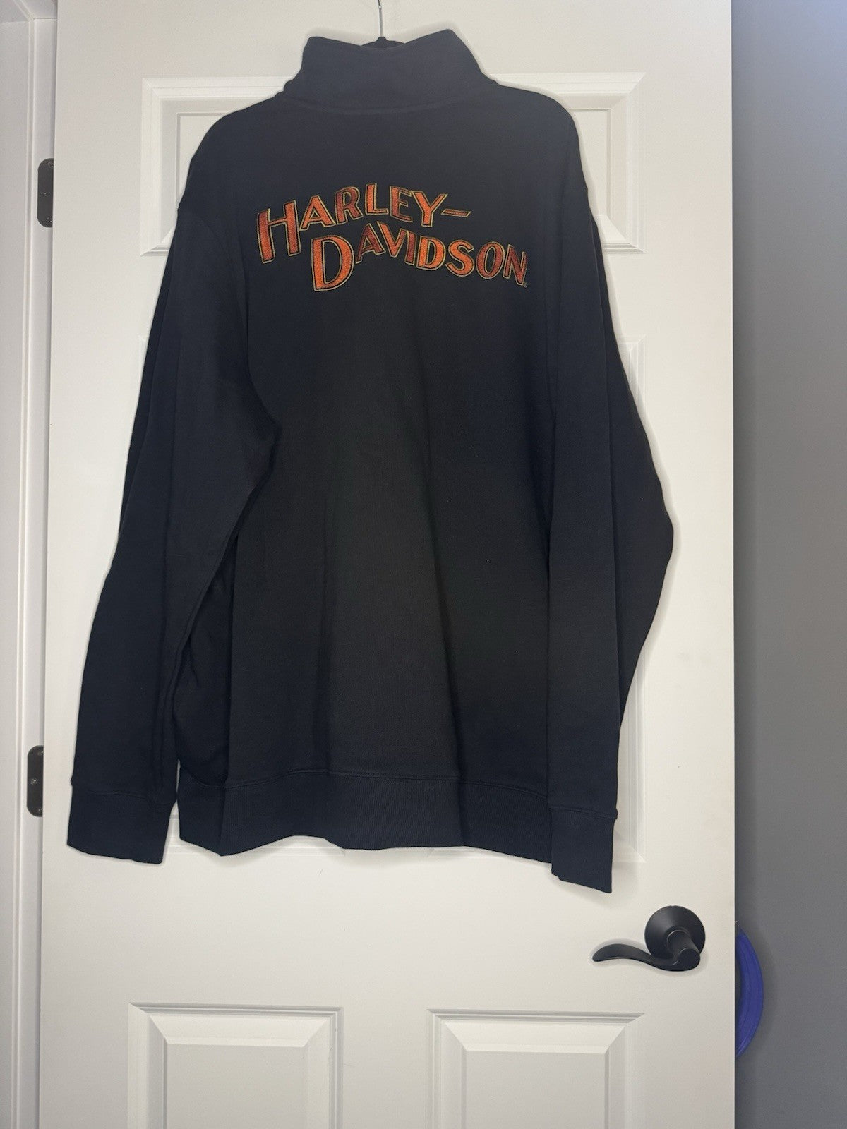 Harley Davidson Half Zip Sweatshirt 4xl Black W Multi Color Logo 