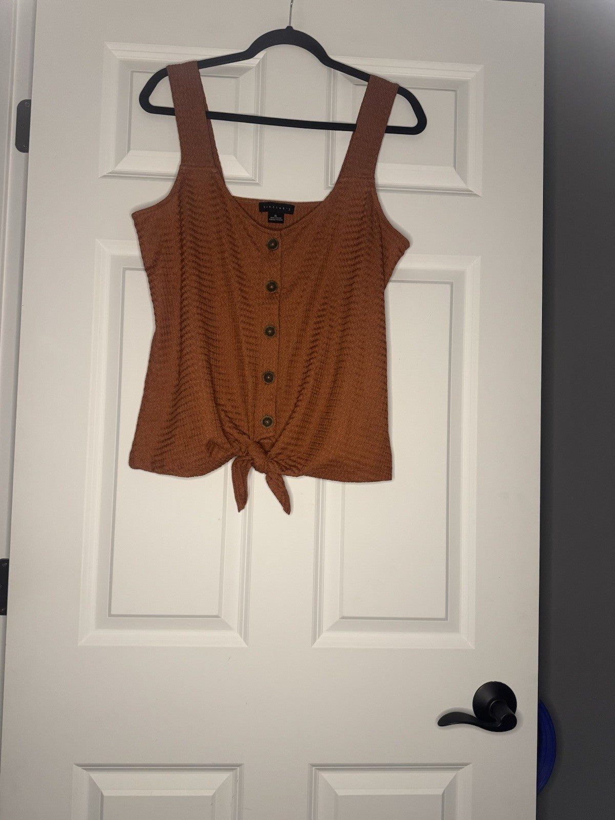 Sanctuary Sleeveless Blouse Tie Front Xl Burnt Orange