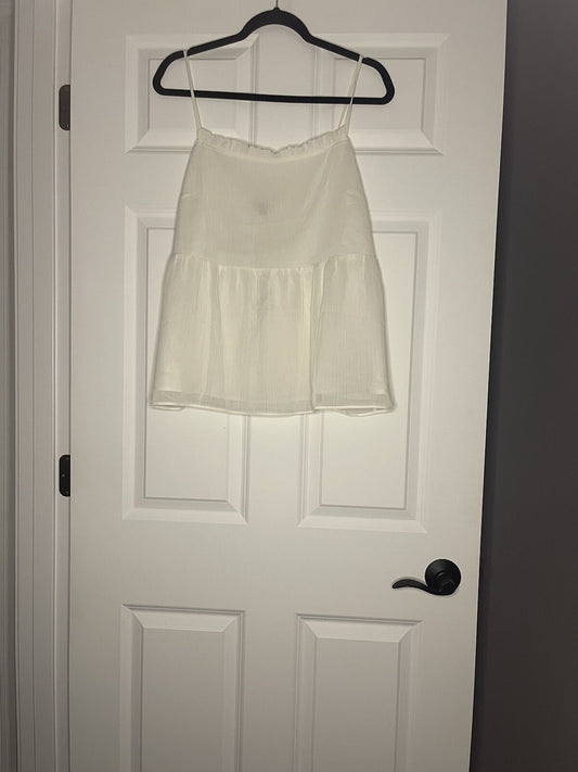 Banana Republic Sleeveless Blouse Large Flowy Ivory Flowy Nwt 