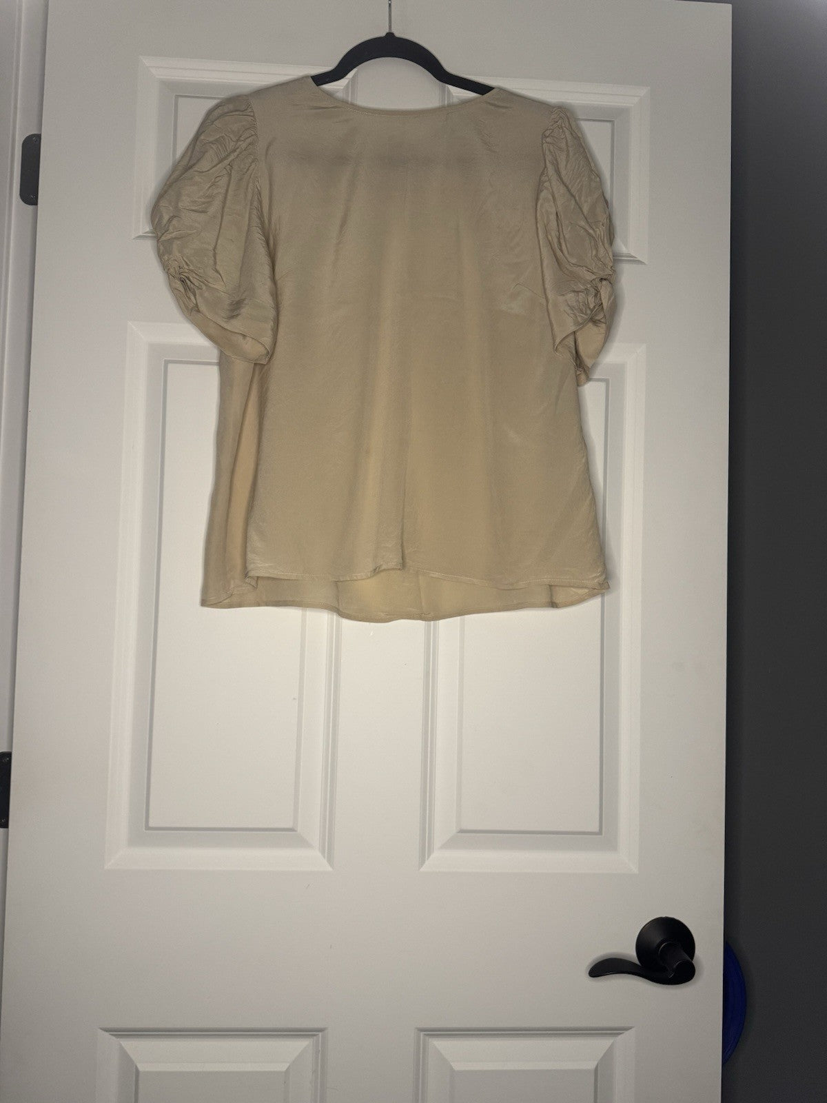 Antonio Melani Short Sleeve Blouse Beige Large