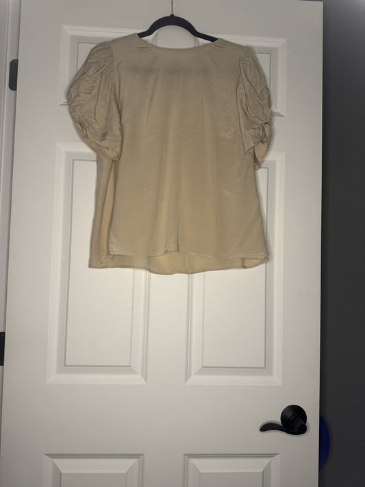 Antonio Melani Short Sleeve Blouse Beige Large