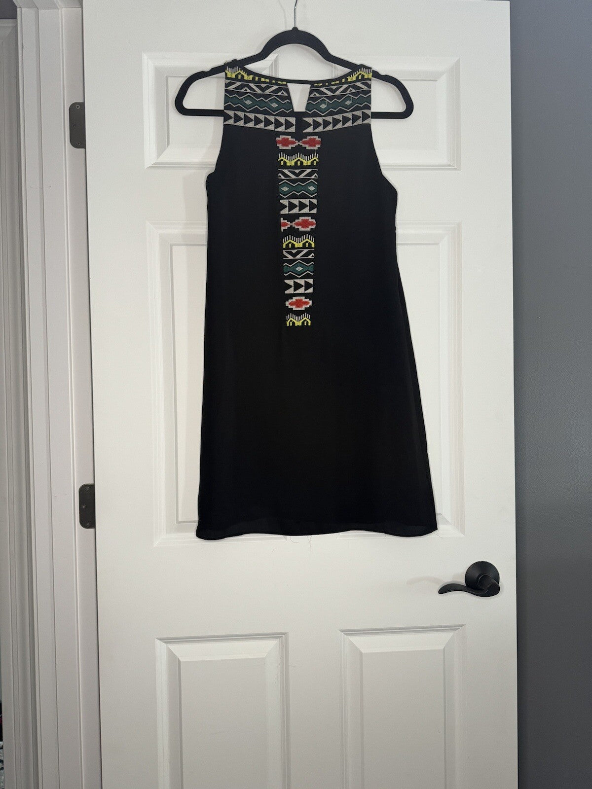 Thml Sleeveless Dress XS Black W Multi Stitching 