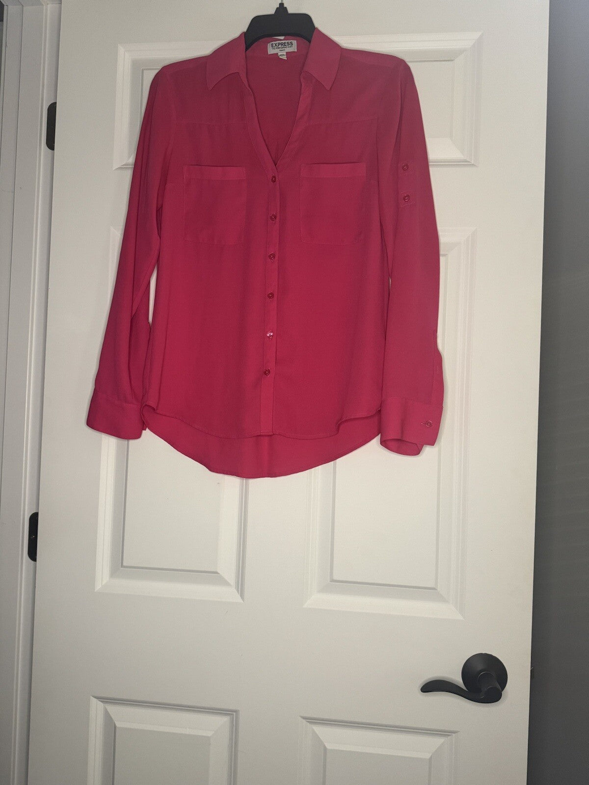 Express The Portofino Shirt Slim Fit Button Up Pink Small