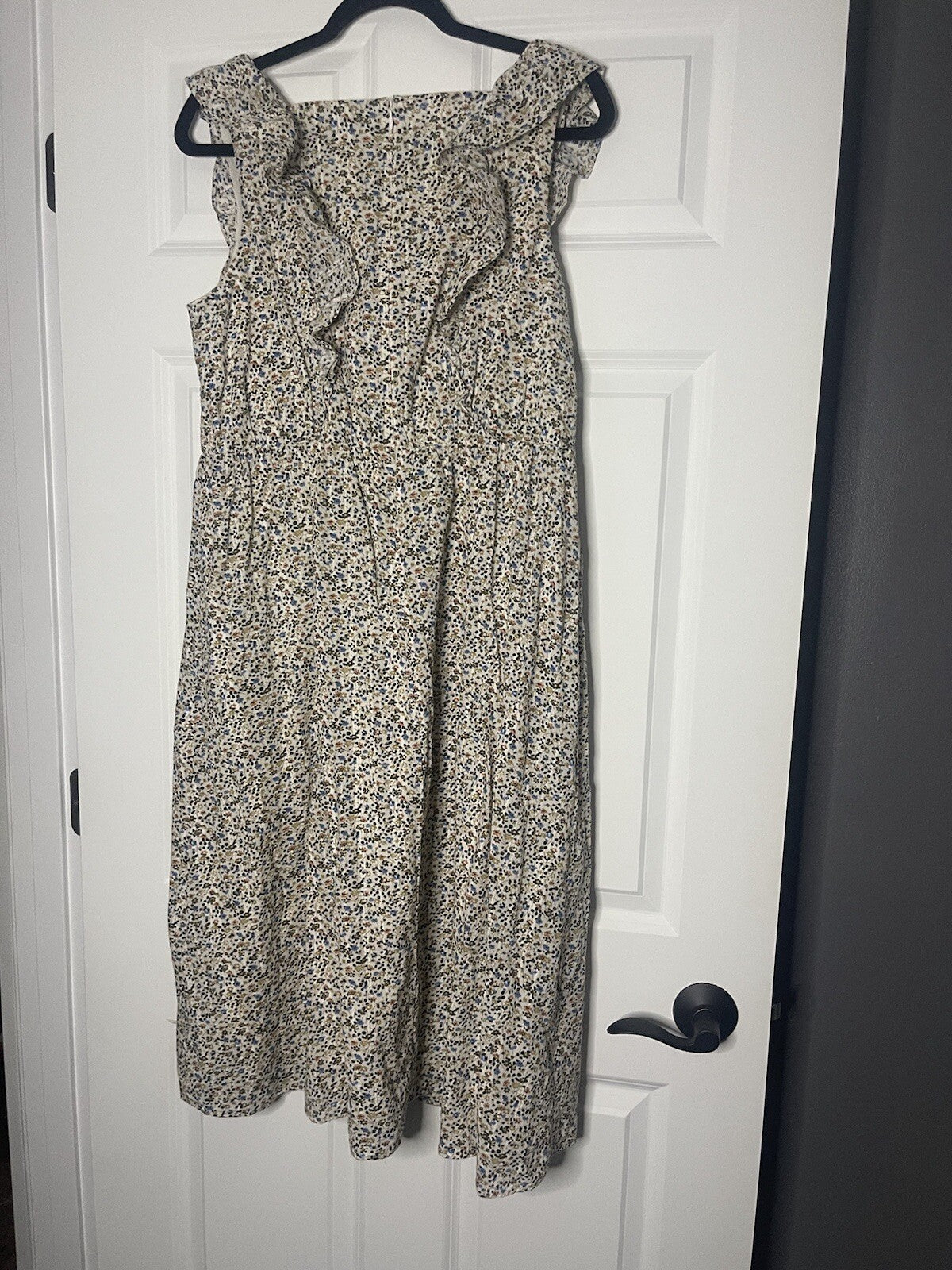 Madewell sleeveless dress cream with multicolor floral print size 12