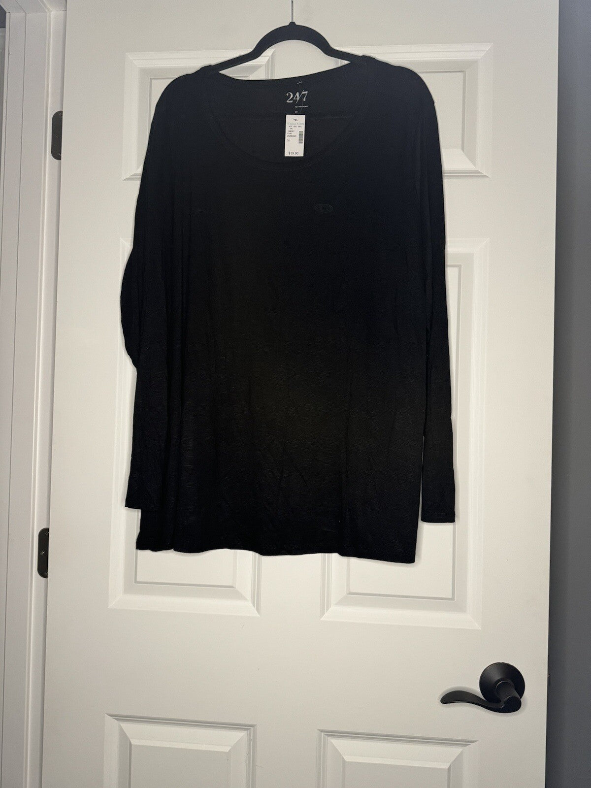 Maurice’s 24/7 Long Sleeve Blouse 3x Black Nwt 