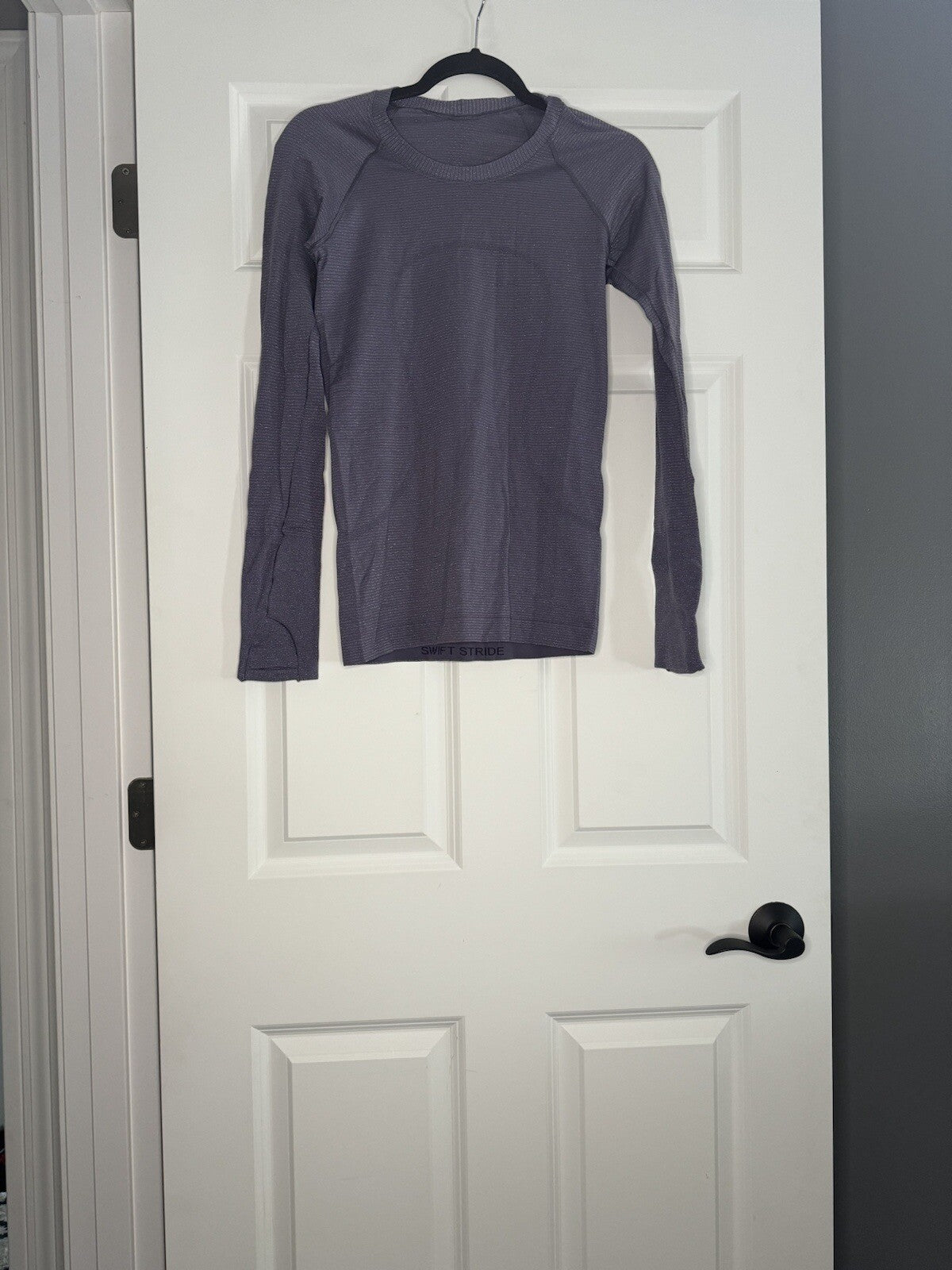 Lululemon Long Sleeve Shirt Purple Silver Stripe Size 6