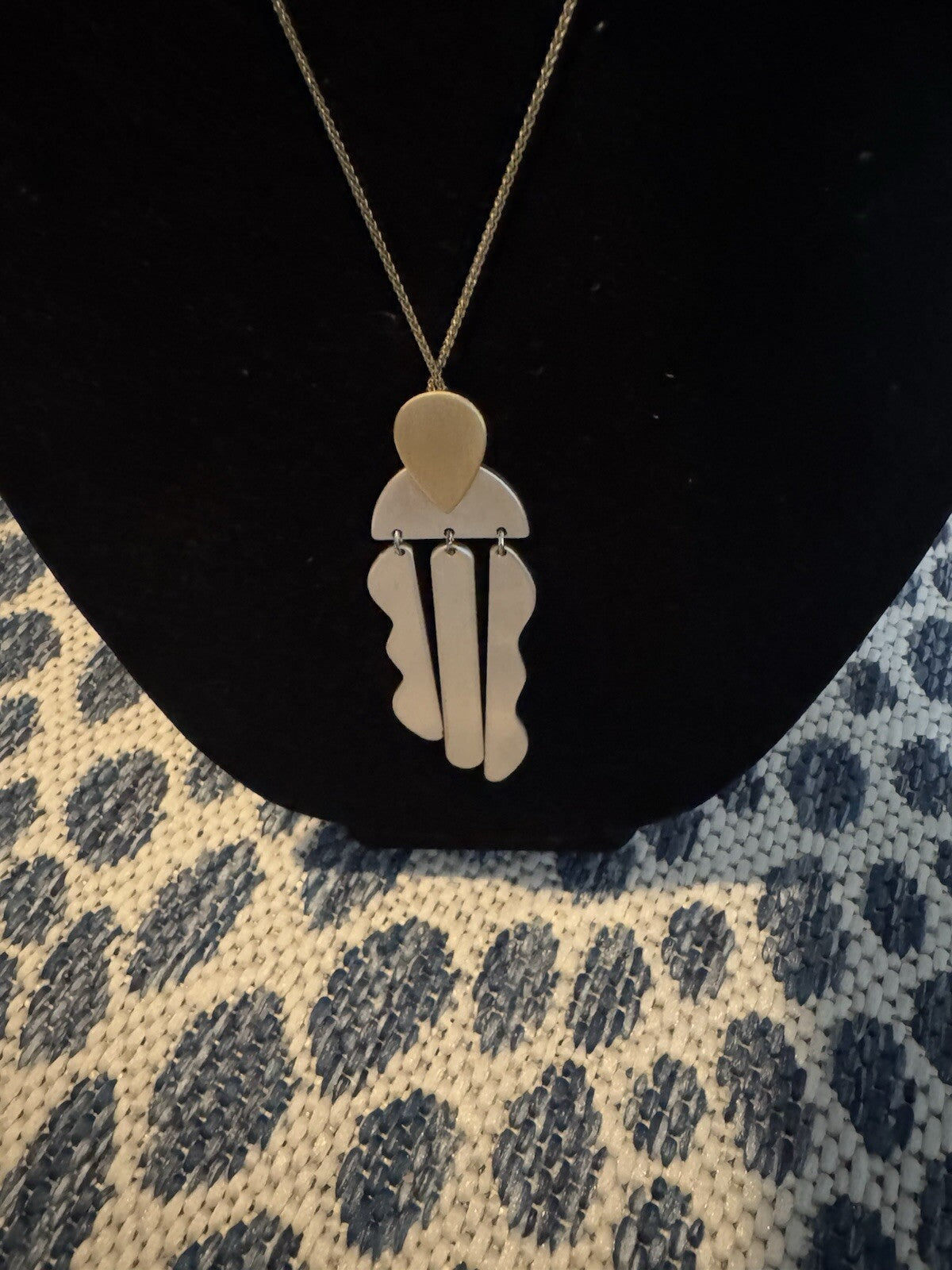 Rustic Cuff Necklace Long Gold And Silver Bangles W Bag 