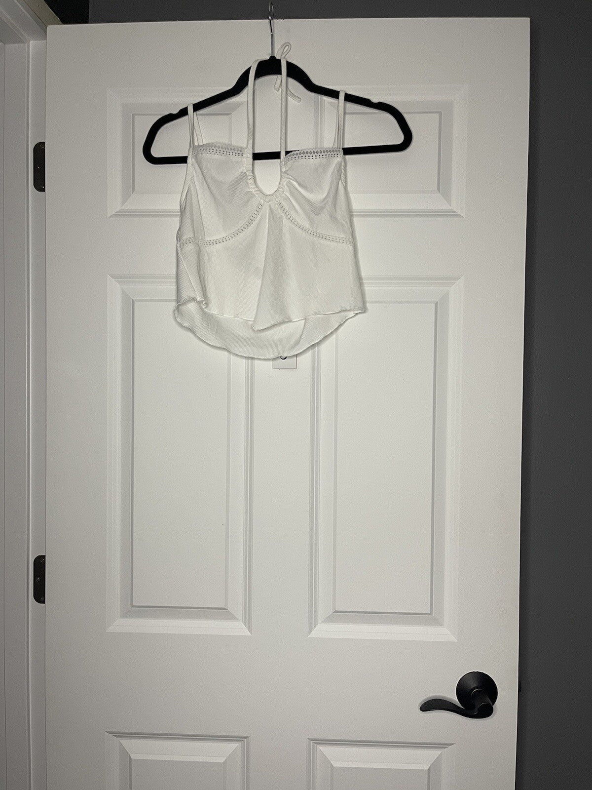 Cider sleeveless cropped blouse white ribbed xl NWT 
