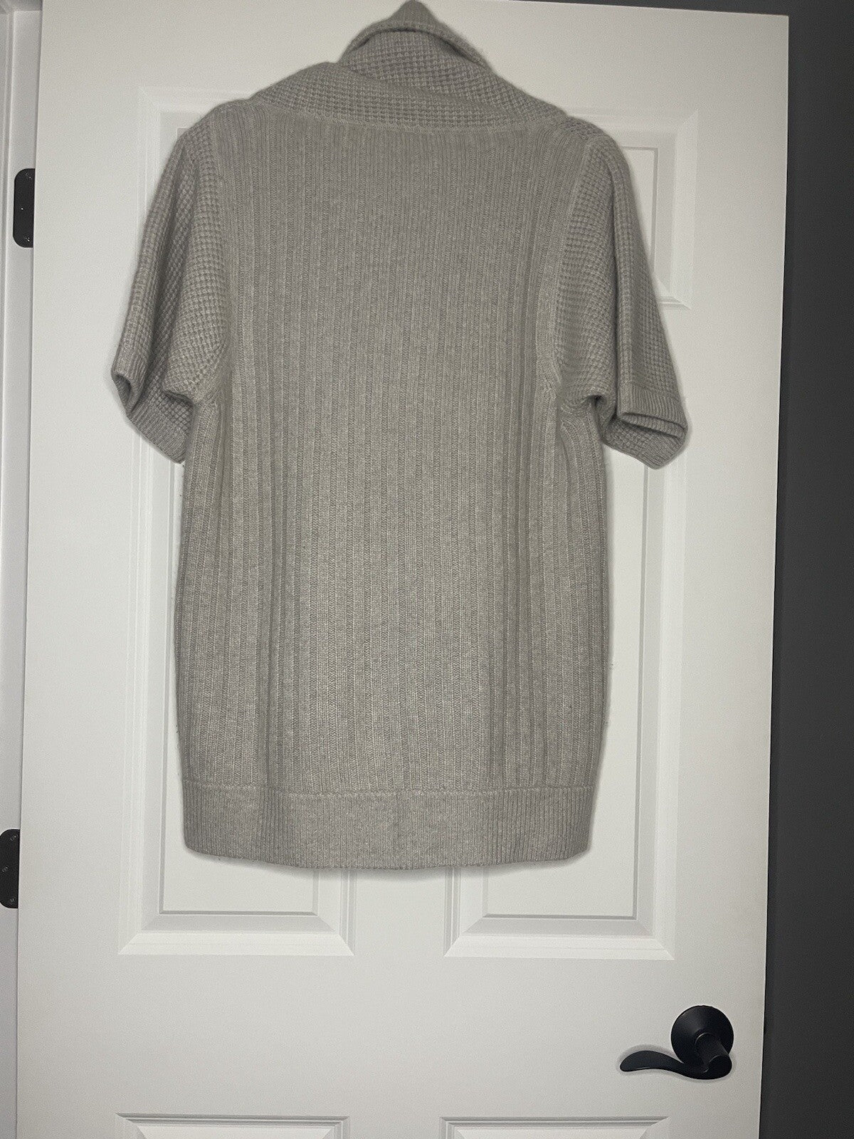 Club Monaco Zip Up Cardigan Sweater Large Light Gray Italian Cashmere