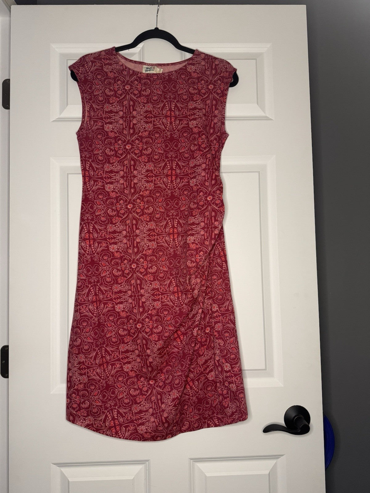 Mata Traders Sleeveless Dress Medium Pinkish Red W Reddish Orange Floral