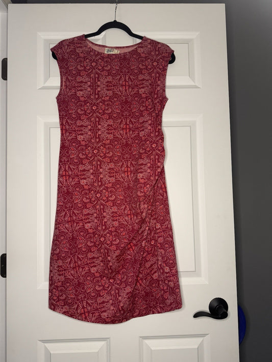Mata Traders Sleeveless Dress Medium Pinkish Red W Reddish Orange Floral