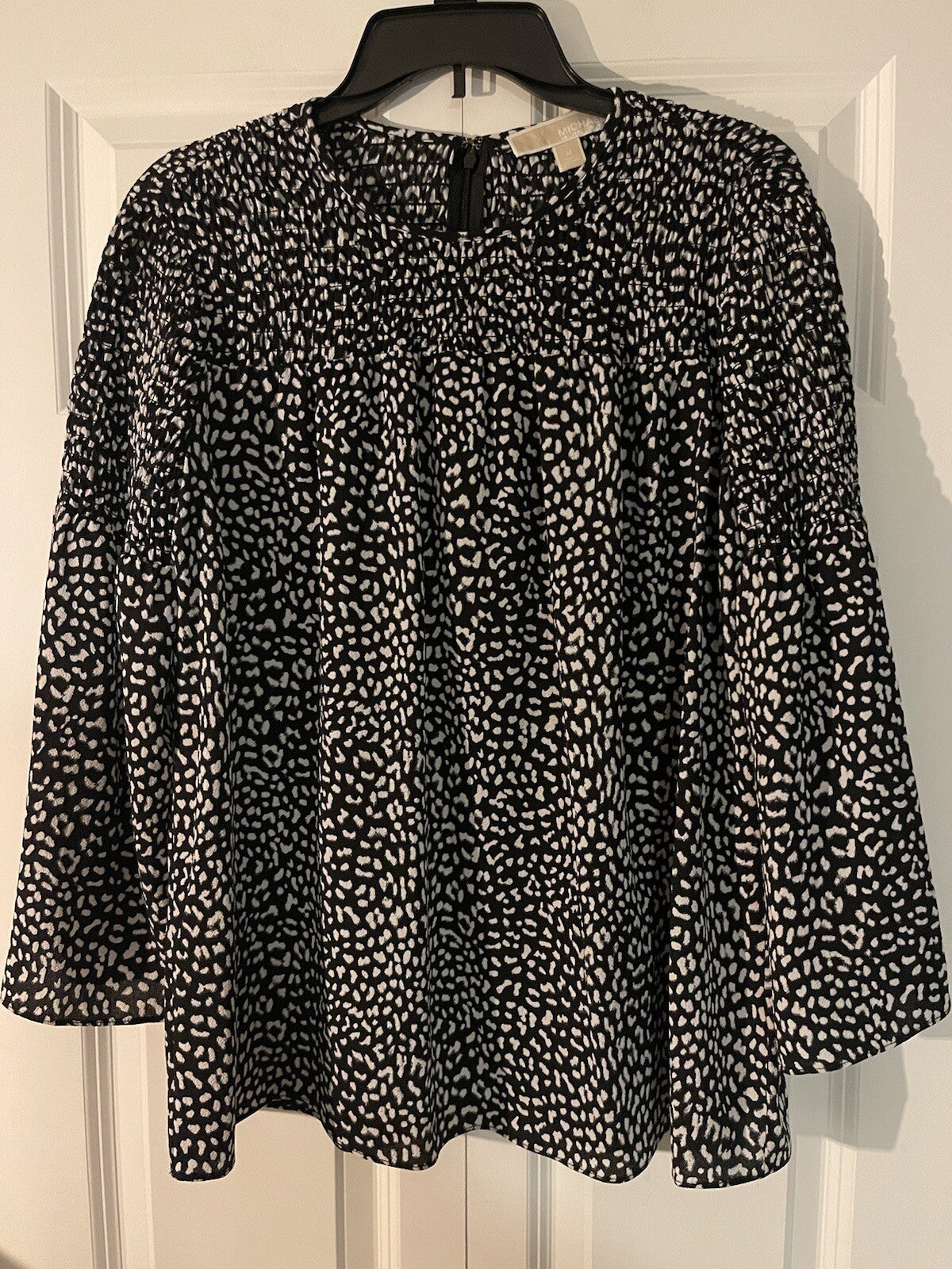 Michael Kors blouse black and white print medium
