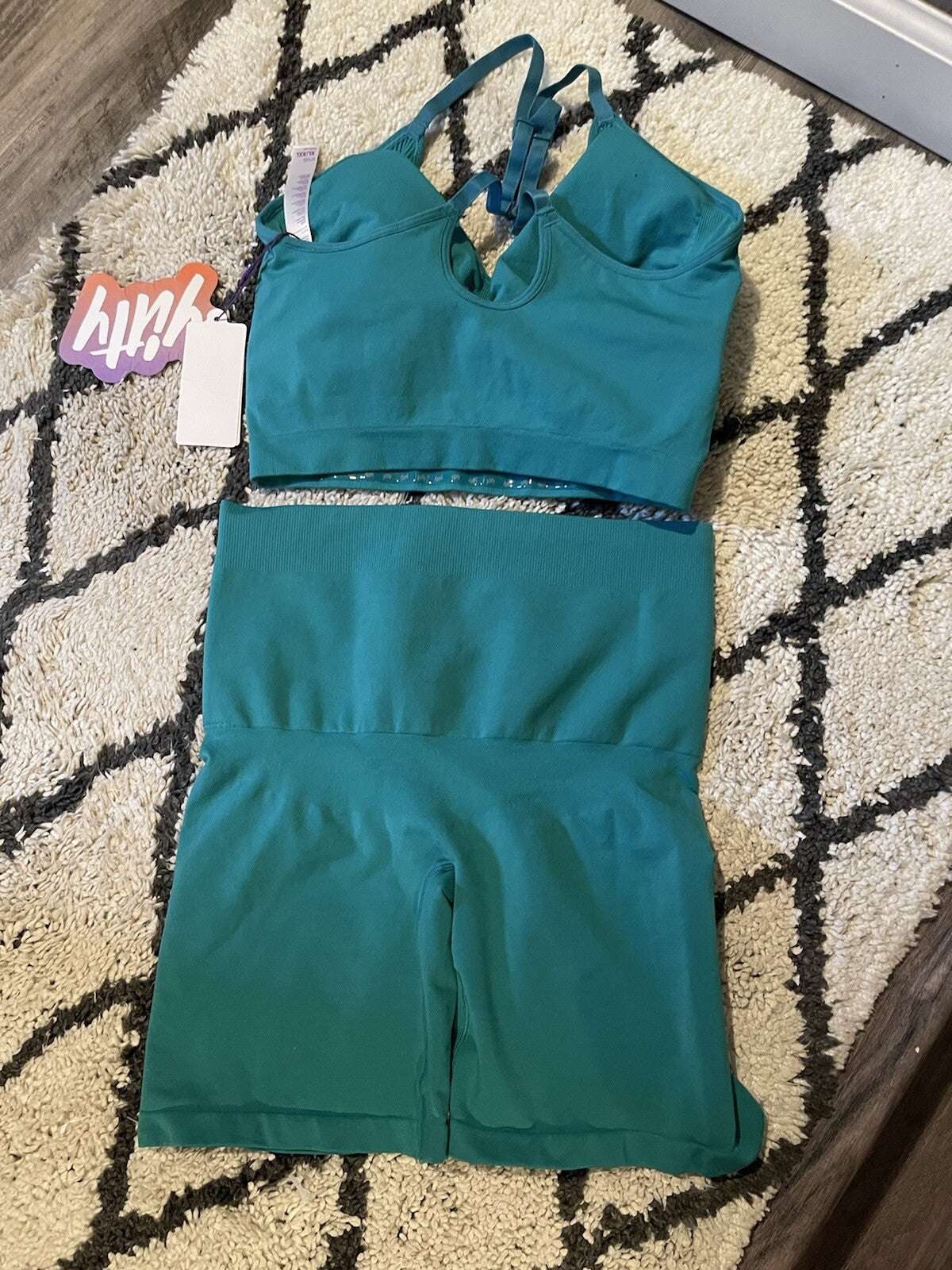 Yitty 2 Piece Outfit Nearly Naked Shaping Bra And Shorts Xl/xxl Teal Nwt 