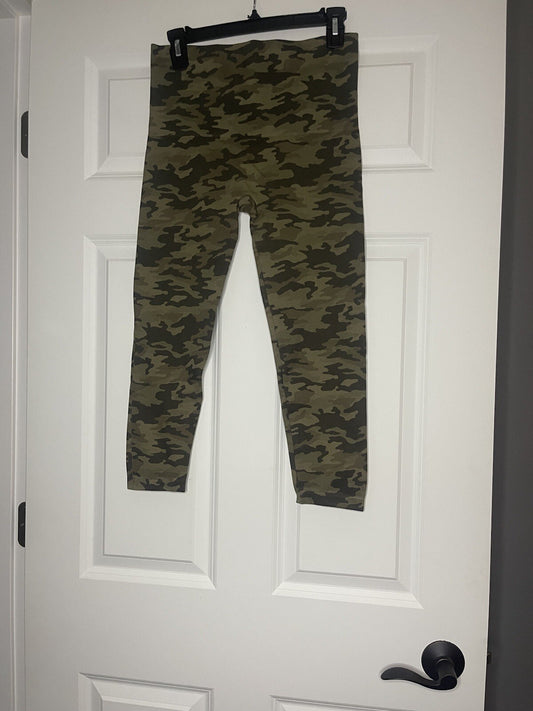 Spanx Camo Leggings Green Brown Camo Print Xl