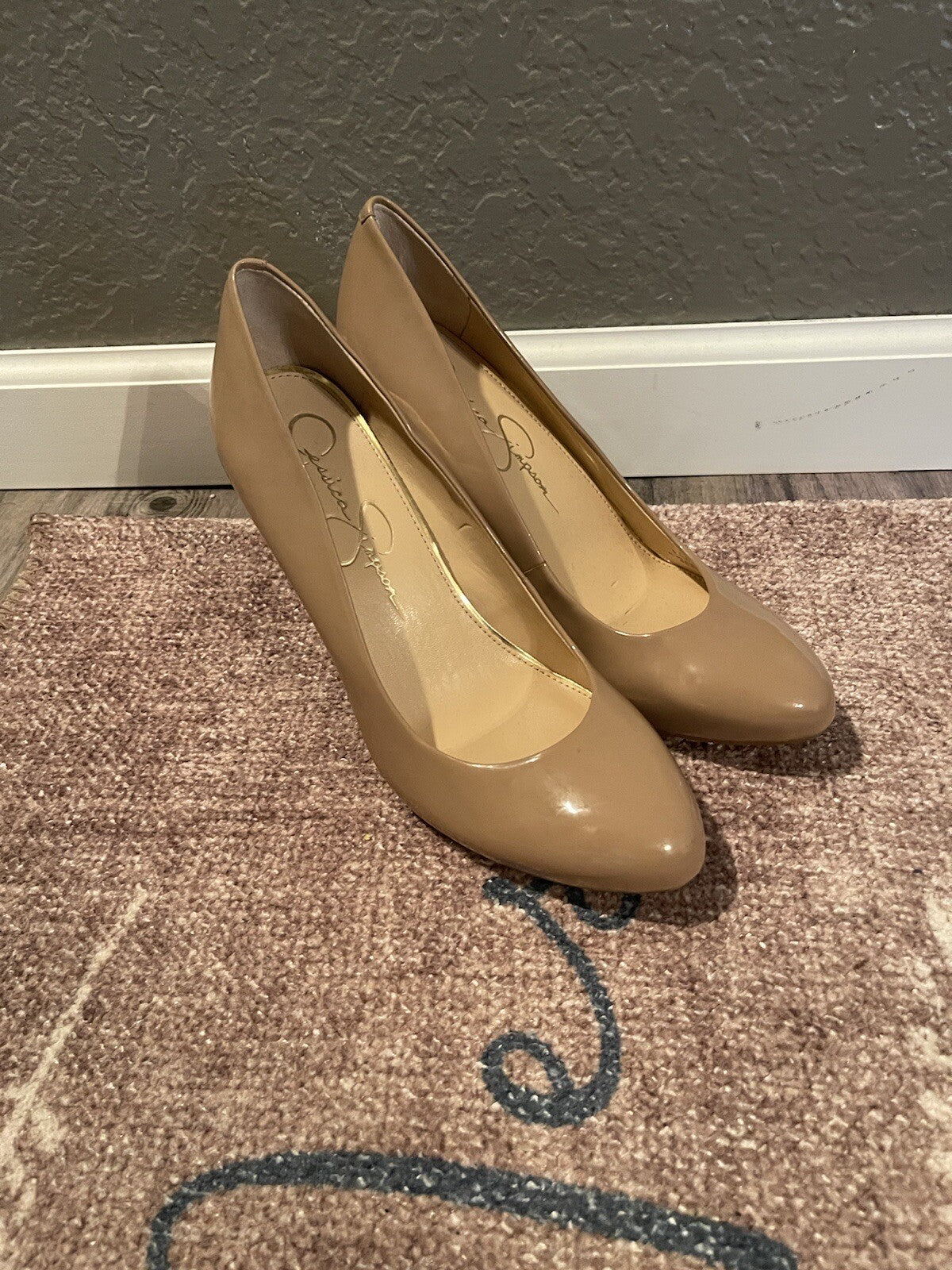 Jessica simpson pumps size 9.5 taupe Worn Once Some Small Markings