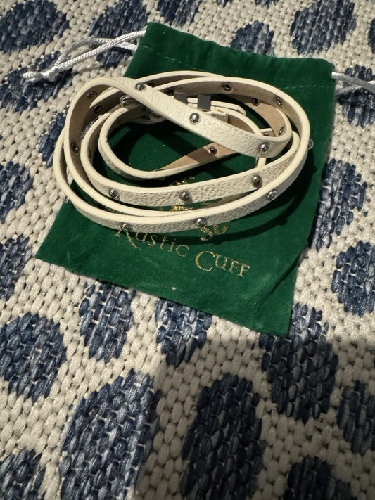 Rustic Cuff White Bracelet W Bag Small Markings Shown