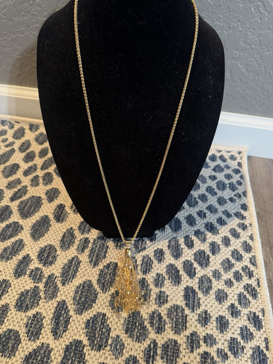 Ann Taylor Long Gold Necklace 
