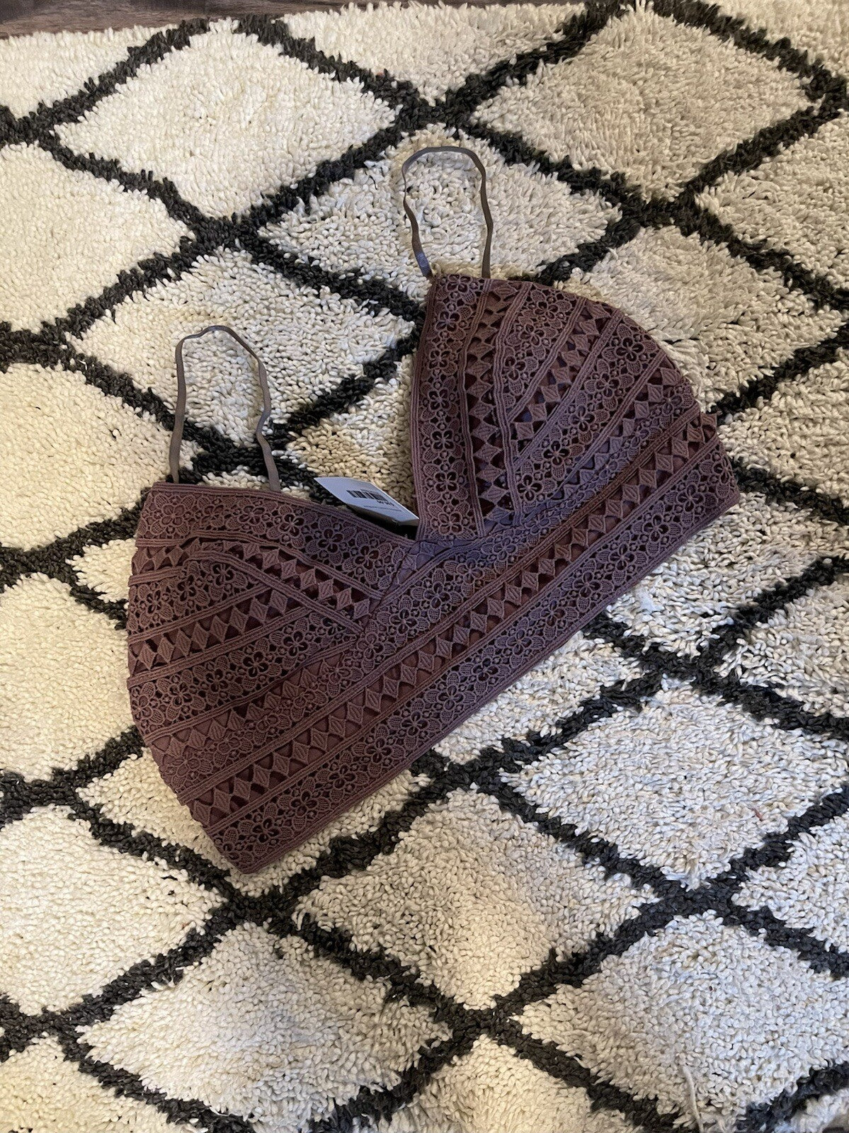 Listicle hadley crochet lace bralette large purple nwt