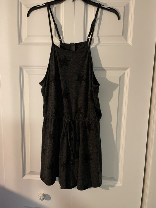 Alya sleeveless romper charcoal size xl star print