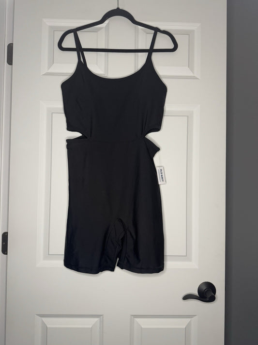 Old Navy Active Powersoft Romper Cutout Sides Large Tall Black Nwt Built In Bra