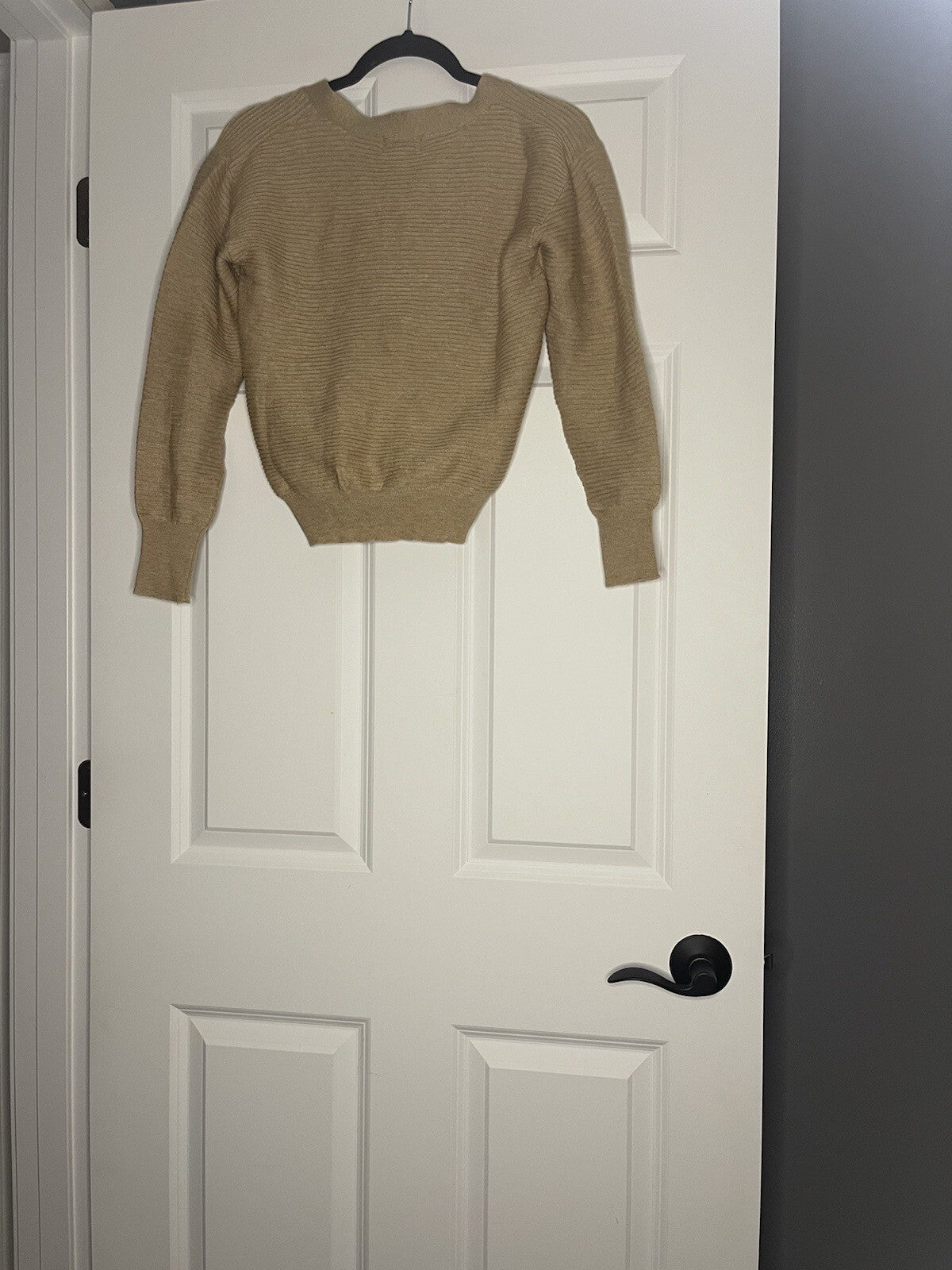 Poof Apparel Ribbed Cardigan Brown Small