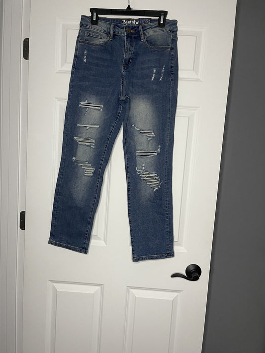 Resfeber Skinny Boyfriend Jeans Size 10 Distressed Nwt