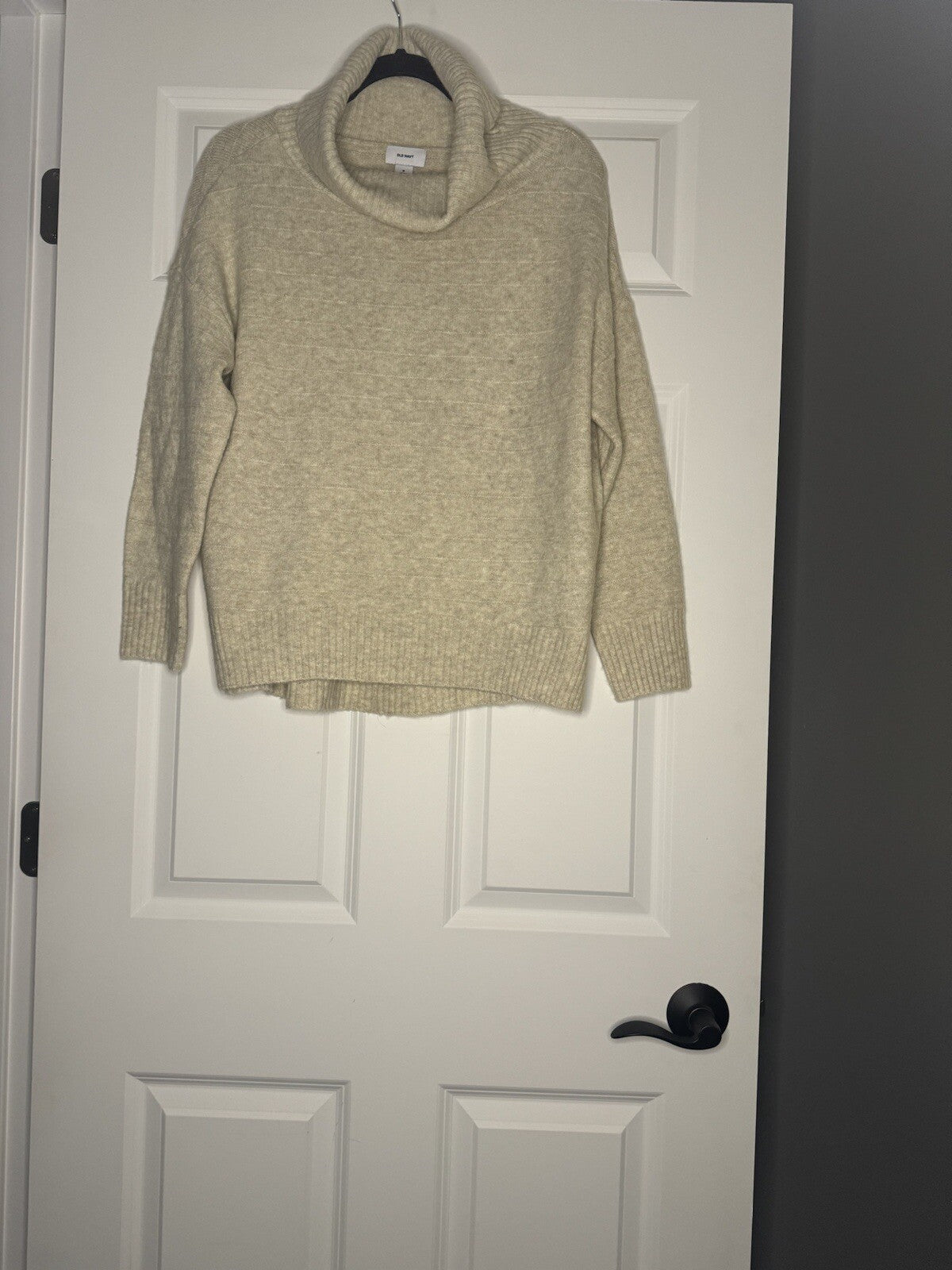 Old Navy Medium Petite Cowl Neck Sweater Beige Slits In Sides 