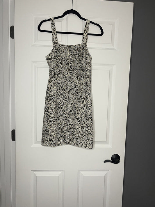 American Eagle sleeveless dress animal print black cream medium