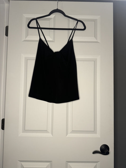 Banana Republic Sleeveless Blouse Size Xl Black Criss Cross Straps Nwt 