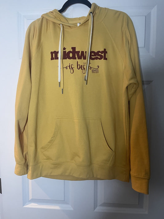 Independent hooded sweatshirt large Midwest is best yellow