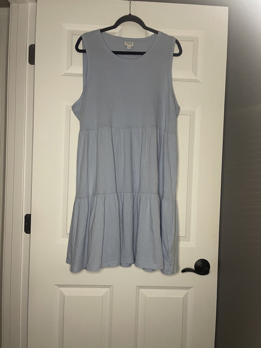 J Crew Sleeveless Dress Light Blue Knee Length Xl Nwt 59.50