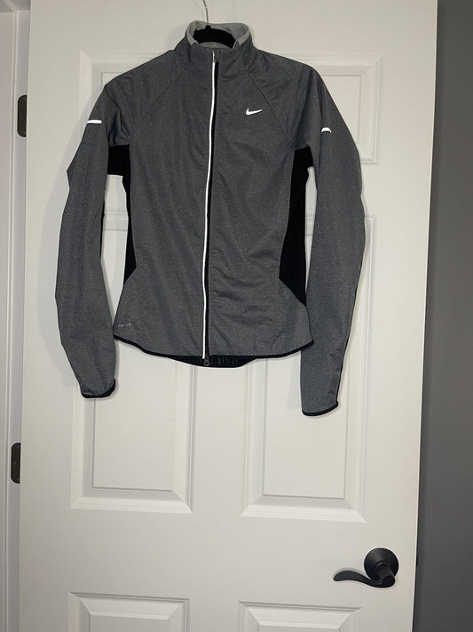 Nike dri fit zip up small black and gray 
