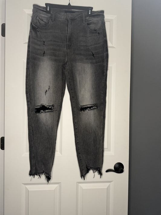 Risen Jeans 1xl Charcoal Distressed Skinny Style Rdp5001x 