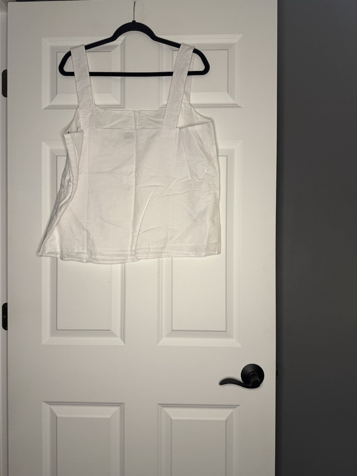 J Crew Fat Strap Sleeveless Blouse Xl White Linen Blend Nwt 69.50