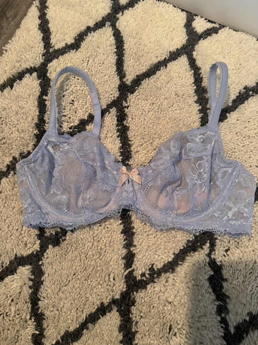 Victorias Secret Body By Victoria Unlined Demi Bra 34c Light Blue Lace 