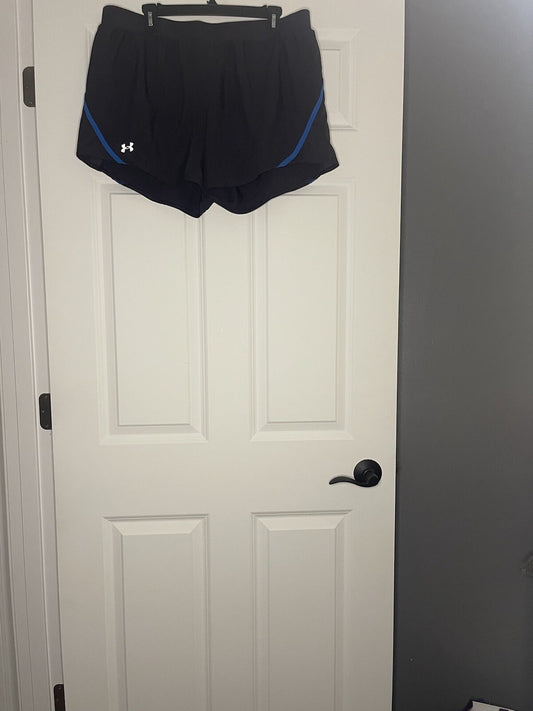 Under Armour Loose Heat Gear Shorts With Liner Gray With Blue Xl Nwt