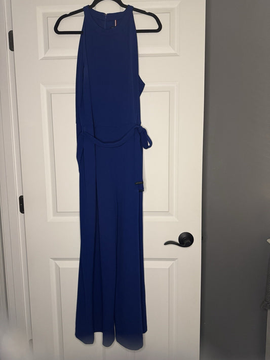 Tommy Hilfiger Sleeveless Jumpsuit W Belt Size 16 Pretty Blue 